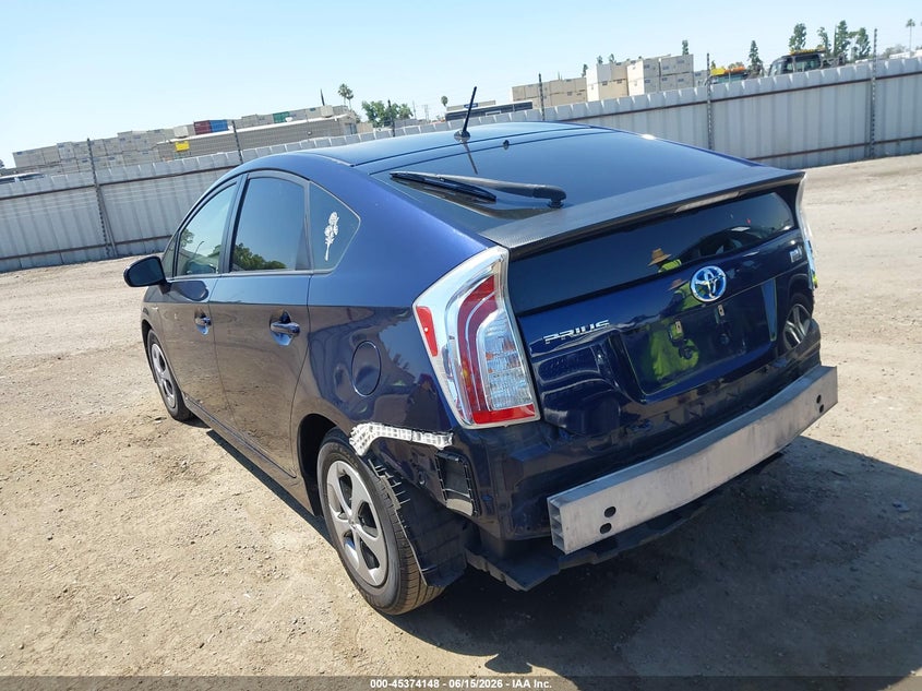 2014 Toyota Prius VIN JTDKN3DU8E0364795 IAAI salvage auction — RIGHT REAR, Salvage Title, sold $1,100 on 2026-07-21 (photo 3)