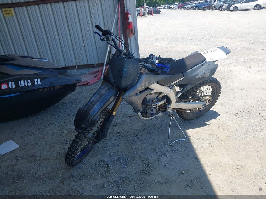 2019 Yamaha Yz450f VIN JYACJ23CXKA003847 IAAI salvage auction — FRONT & REAR, Salvage (Virginia), sold $1,800 on 2026-07-14 (photo 2)