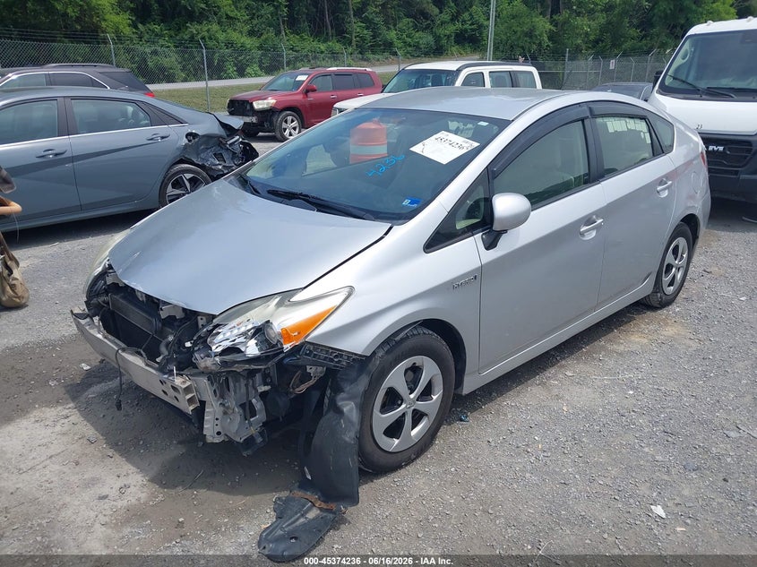 2013 Toyota Prius VIN JTDKN3DU0D1718222 IAAI salvage auction — FRONT END, Clear (Virginia), sold $1,475 on 2026-07-07 (photo 2)