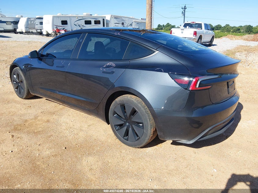 2025 Tesla Model 3 VIN 5YJ3E1EB4SF926145 IAAI salvage auction — HAIL, Salvage Title, sold $16,500 on 2026-08-02 (photo 3)