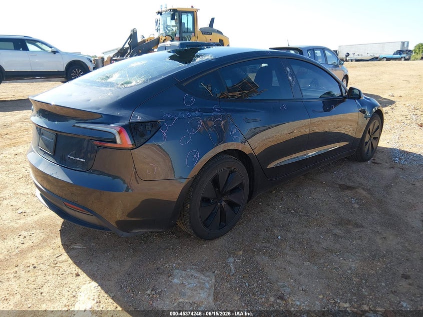 2025 Tesla Model 3 VIN 5YJ3E1EB4SF926145 IAAI salvage auction — HAIL, Salvage Title, sold $16,500 on 2026-08-02 (photo 4)