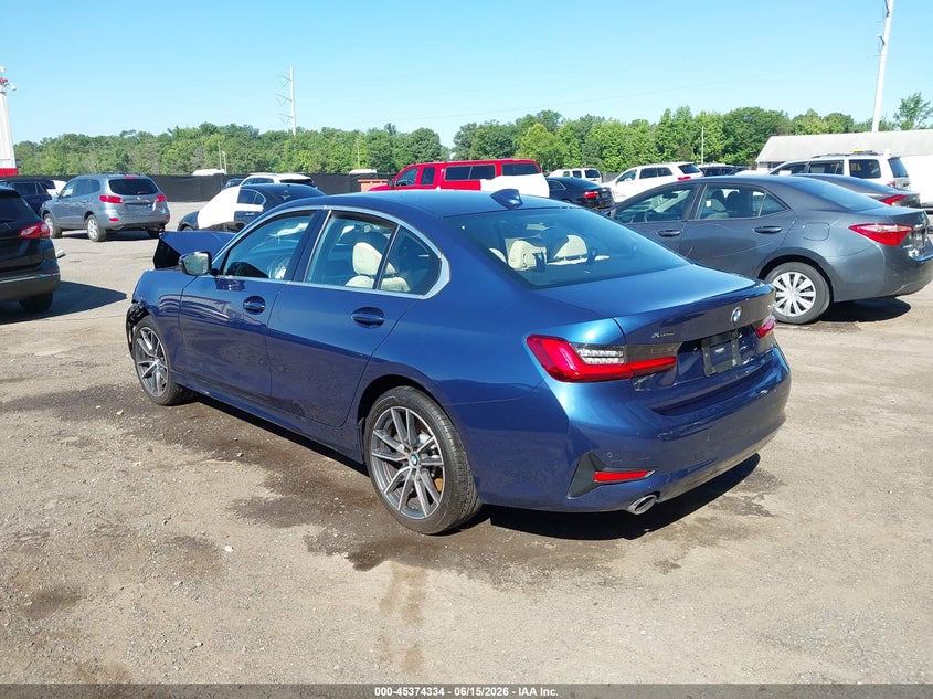 2021 BMW 3er VIN 3MW5R7J08M8B63376 IAAI salvage auction — FRONT END, Wait Title, sold $5,400 on 2026-08-01 (photo 3)