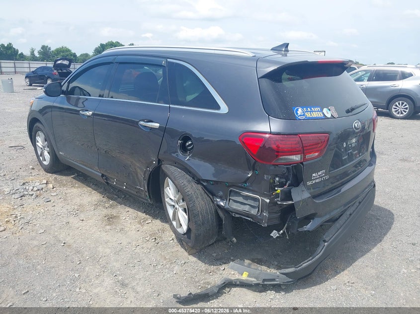 2019 Kia Sorento VIN 5XYPGDA30KG545753 IAAI salvage auction — LEFT REAR, Salvage Title, sold $1,700 on 2026-07-29 (photo 3)