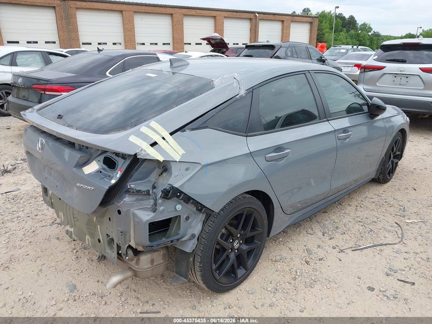 2025 Honda Civic VIN 19XFL2H81SE026205 IAAI salvage auction — REAR END, Salvage Rebuilt (North Carolina), sold $10,500 on 2026-07-30 (photo 4)