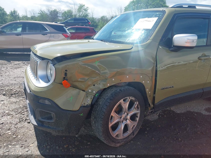 2015 Jeep Renegade VIN ZACCJBDT8FPB99456 IAAI salvage auction — LEFT FRONT, Clear (Wisconsin), sold $2,775 on 2026-07-09 (photo 6)