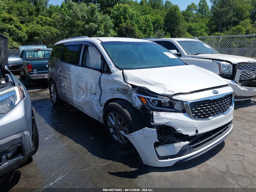 2020 Kia SEDONA VIN KNDMB5C17L6624473 IAAI salvage auction — RIGHT FRONT, Salvage (North Carolina), sold $1,700 on 2026-07-23 (photo 1)