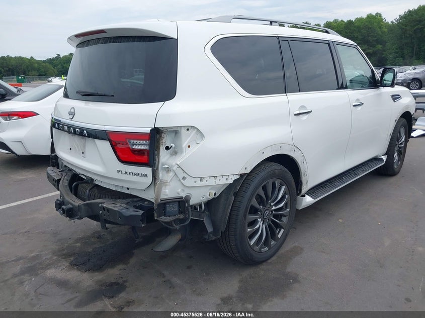 2023 Nissan Armada VIN JN8AY2DB5P9830004 IAAI salvage auction — Unknown, Salvage (North Carolina), sold $21,100 on 2026-08-30 (photo 4)