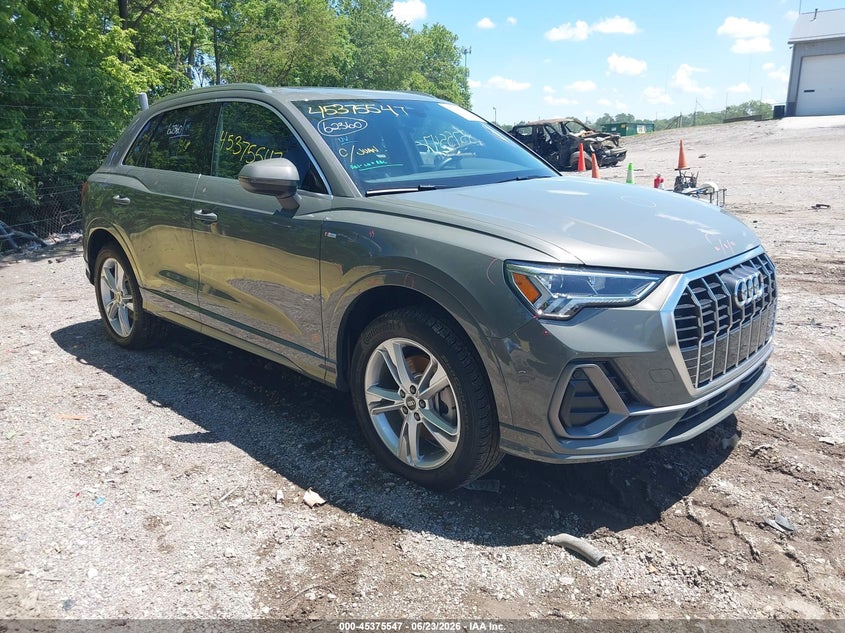 2024 Audi Q3 VIN WA1DECF34R1116566 IAAI salvage auction — LEFT REAR, Salvage (Indiana), sold $16,750 on 2026-07-22 (photo 1)