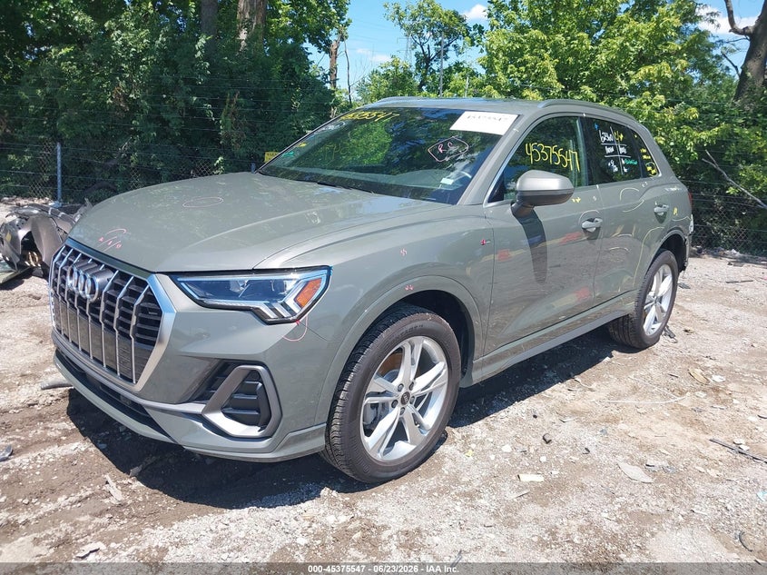 2024 Audi Q3 VIN WA1DECF34R1116566 IAAI salvage auction — LEFT REAR, Salvage (Indiana), sold $16,750 on 2026-07-22 (photo 2)