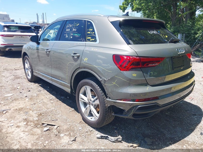2024 Audi Q3 VIN WA1DECF34R1116566 IAAI salvage auction — LEFT REAR, Salvage (Indiana), sold $16,750 on 2026-07-22 (photo 3)