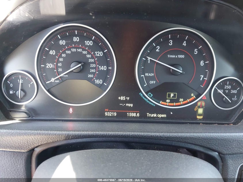 2015 BMW 3er VIN WBA3A9G50FNT09640 IAAI salvage auction — REAR END, Salvage (California), sold $3,850 on 2026-07-09 (photo 7)