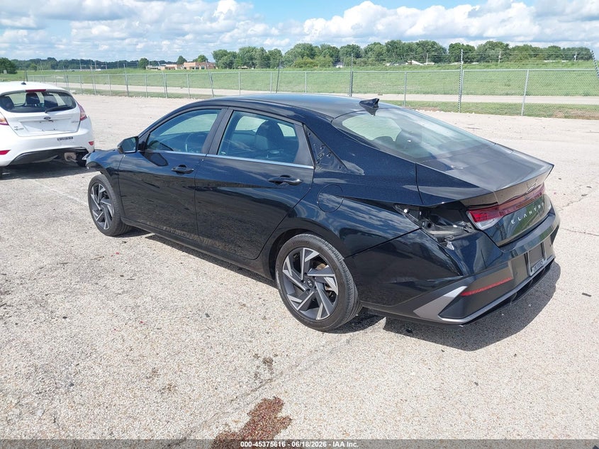2024 Hyundai Elantra VIN KMHLP4DG7RU744817 IAAI salvage auction — FRONT & REAR, Salvage (Illinois), sold $4,700 on 2026-08-02 (photo 3)