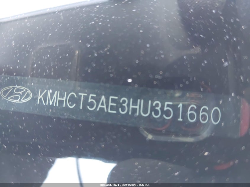 2017 Hyundai Accent VIN KMHCT5AE3HU351660 IAAI salvage auction — NORMAL WEAR, Clear - Dealer Only (California), sold $1,200 on 2026-07-06 (photo 9)