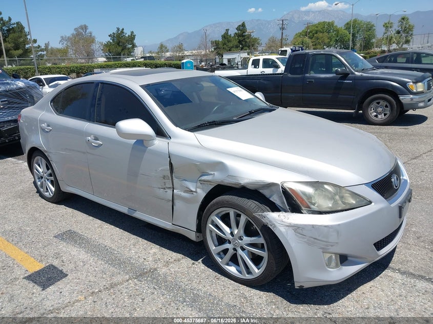 2007 Lexus Is 250 VIN JTHBK262272045767 IAAI salvage auction — SIDE, Salvage (California), sold $1,450 on 2026-07-16 (photo 1)