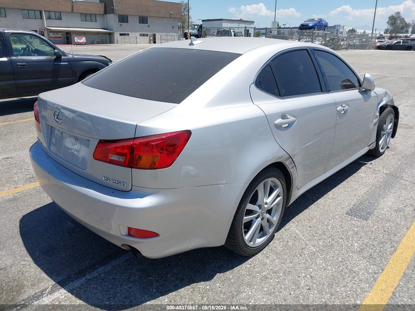 2007 Lexus Is 250 VIN JTHBK262272045767 IAAI salvage auction — SIDE, Salvage (California), sold $1,450 on 2026-07-16 (photo 4)