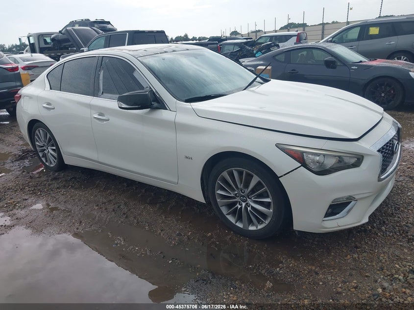 2018 Infiniti Q50 VIN JN1EV7AP5JM590849 IAAI salvage auction — ROOF, Clear (Alabama), sold $550 on 2026-07-09 (photo 1)
