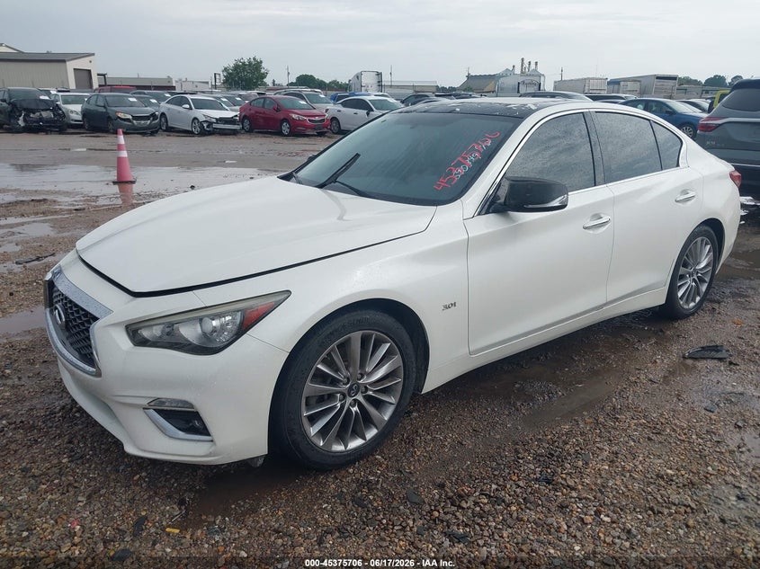 2018 Infiniti Q50 VIN JN1EV7AP5JM590849 IAAI salvage auction — ROOF, Clear (Alabama), sold $550 on 2026-07-09 (photo 2)