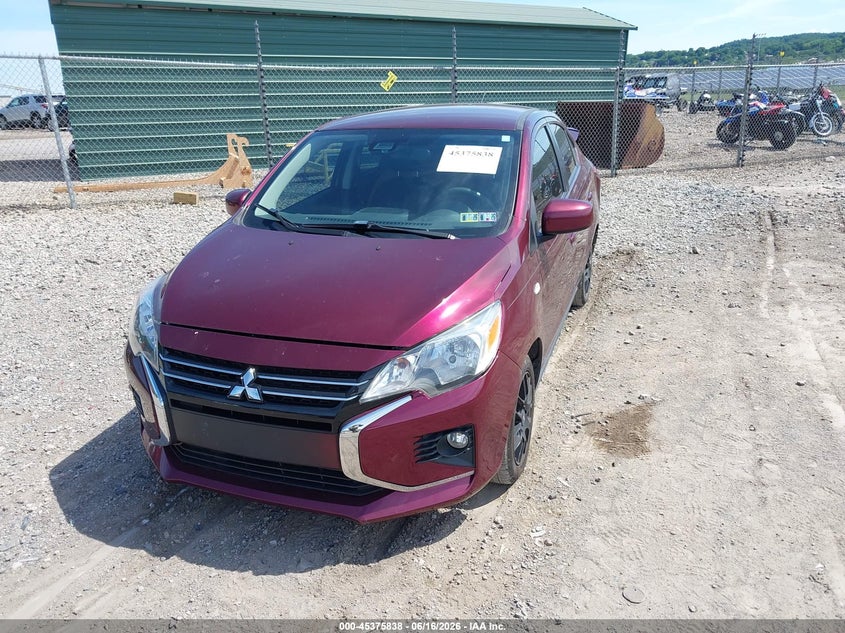 2022 Mitsubishi Mirage VIN ML32FUFJ2NHF06149 IAAI salvage auction — REAR END, Salvage Title, sold $2,800 on 2026-08-20 (photo 2)