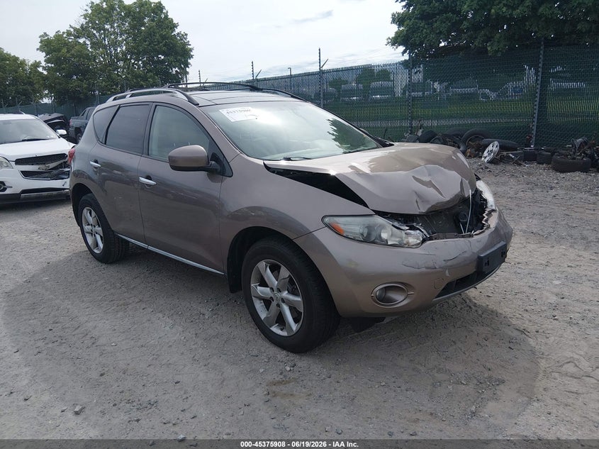 2009 Nissan Murano VIN JN8AZ18W89W206948 IAAI salvage auction — FRONT END, Salvage (Pennsylvania), sold $700 on 2026-07-10 (photo 1)