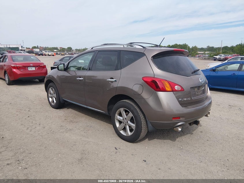 2009 Nissan Murano VIN JN8AZ18W89W206948 IAAI salvage auction — FRONT END, Salvage (Pennsylvania), sold $700 on 2026-07-10 (photo 3)