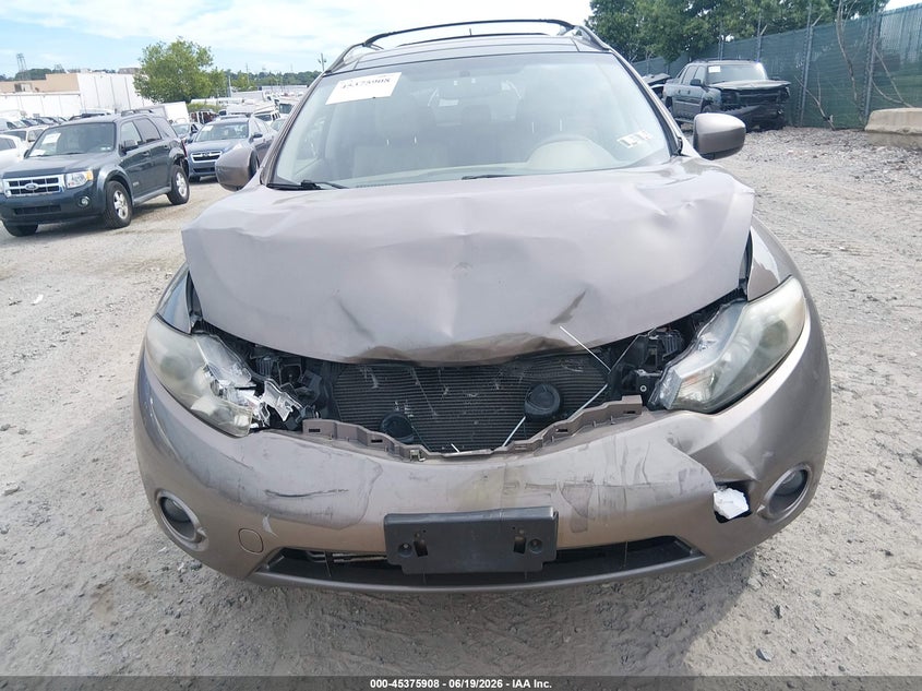 2009 Nissan Murano VIN JN8AZ18W89W206948 IAAI salvage auction — FRONT END, Salvage (Pennsylvania), sold $700 on 2026-07-10 (photo 6)