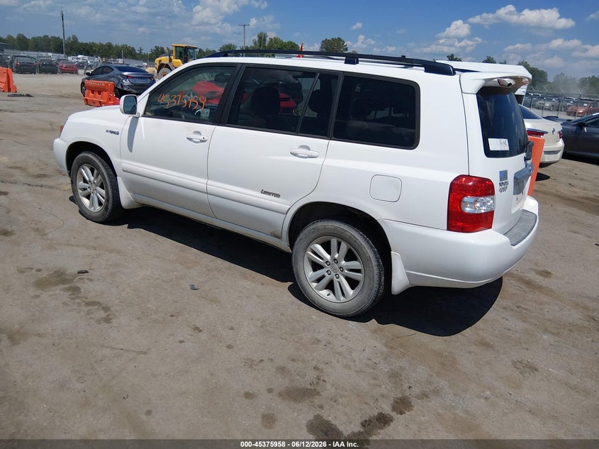 2007 Toyota Highlander VIN JTEGW21A270018229 IAAI salvage auction — RIGHT REAR, Clear (Virginia), sold $550 on 2026-07-10 (photo 3)