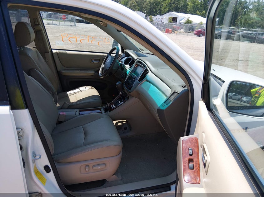2007 Toyota Highlander VIN JTEGW21A270018229 IAAI salvage auction — RIGHT REAR, Clear (Virginia), sold $550 on 2026-07-10 (photo 5)