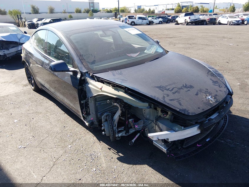2025 Tesla Model 3 VIN 5YJ3E1EA4SF061779 IAAI salvage auction — RIGHT FRONT, Wait Title, sold $11,225 on 2026-07-31 (photo 1)
