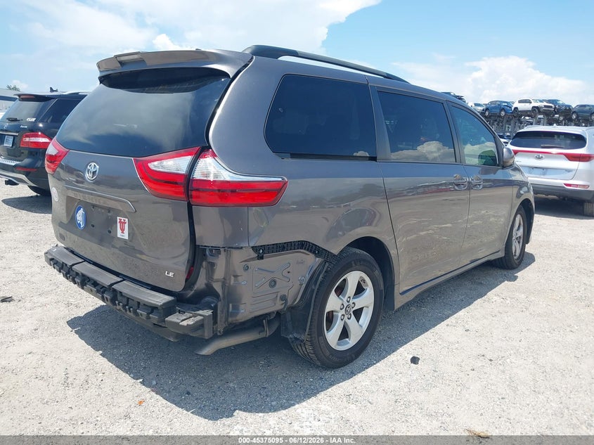 2018 Toyota Sienna VIN 5TDKZ3DC9JS954586 IAAI salvage auction — LEFT SIDE, Rebuildable (Florida), sold $5,050 on 2026-07-07 (photo 4)