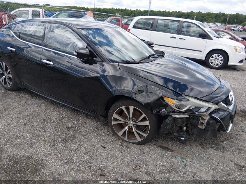 2017 Nissan Maxima VIN 1N4AA6AP7HC382222 IAAI salvage auction — UNKNOWN, Salvage - Greater Than 75% (Maryland), sold $1,200 on 2026-08-01 (photo 1)
