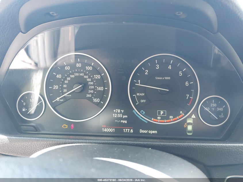 2013 BMW 3er VIN WBA3B5C5XDF595046 IAAI salvage auction — FRONT END, Salvage Title, sold $1,100 on 2026-08-16 (photo 7)