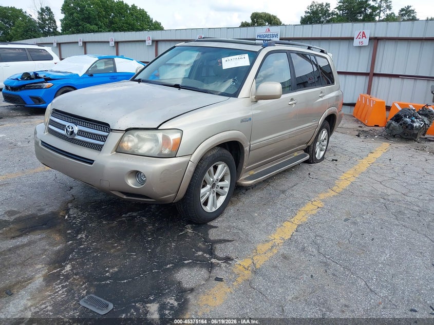 2006 Toyota Highlander hybrid VIN JTEDW21A260015994 IAAI salvage auction — FRONT & REAR, Salvage (Georgia), sold $675 on 2026-07-09 (photo 2)