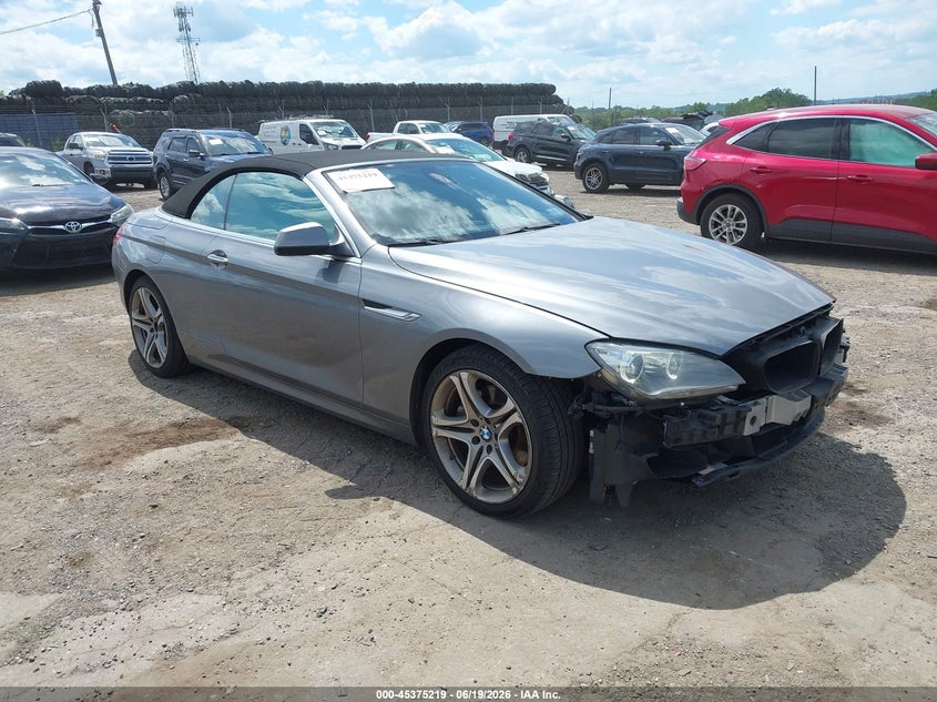 2012 BMW 6er VIN WBALZ3C51CDL70475 IAAI salvage auction — FRONT END, Salvage (Pennsylvania), sold $1,500 on 2026-07-24 (photo 1)
