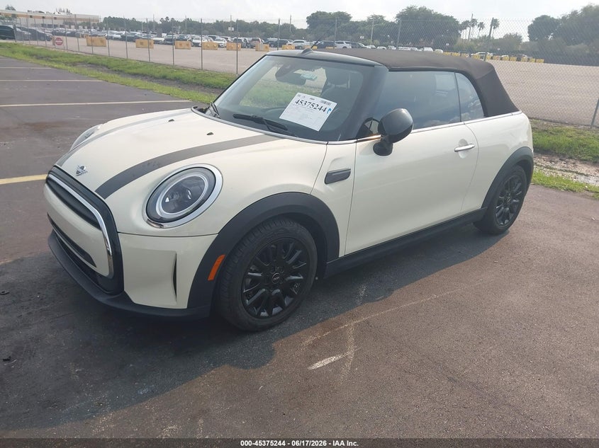 2023 Mini Convertible VIN WMW23DL0XP3P61790 IAAI salvage auction — RIGHT SIDE, Rebuildable (Florida), sold $10,400 on 2026-07-23 (photo 2)