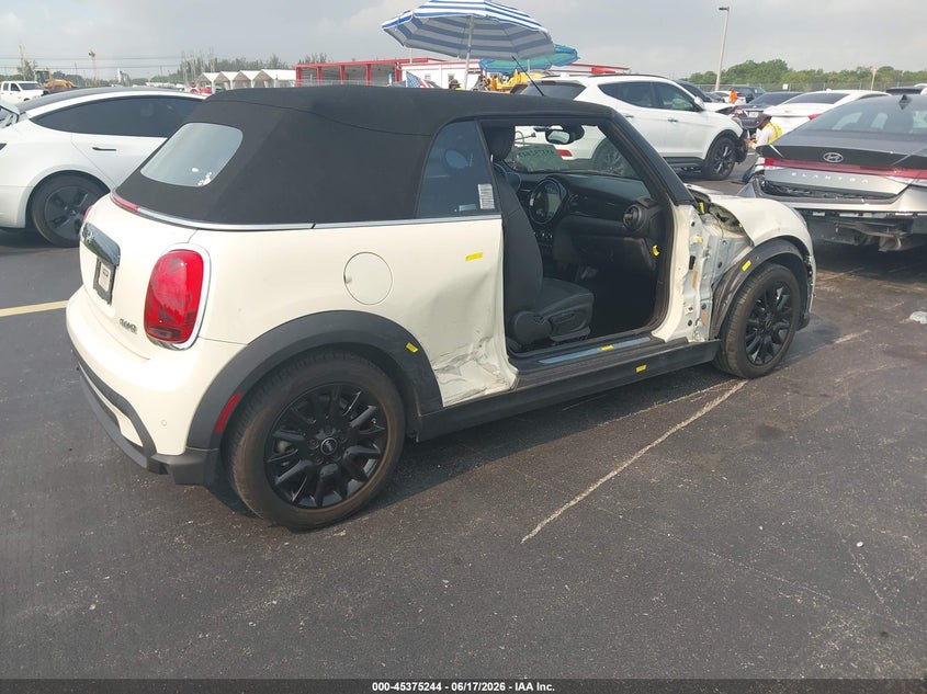 2023 Mini Convertible VIN WMW23DL0XP3P61790 IAAI salvage auction — RIGHT SIDE, Rebuildable (Florida), sold $10,400 on 2026-07-23 (photo 4)