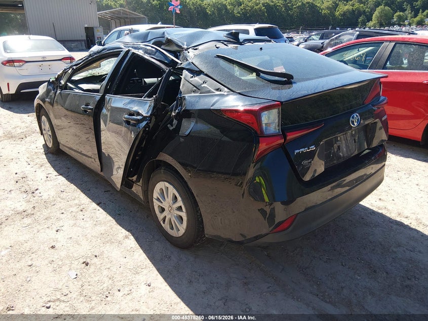 2019 Toyota Prius VIN JTDKARFU6K3100240 IAAI salvage auction — STORM DAMAGE, Junk Bill Of Sale Mv2459 (Wisconsin), sold $1,250 on 2026-07-15 (photo 3)