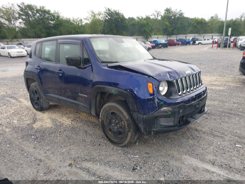 2018 Jeep Renegade VIN ZACCJBAB8JPJ56687 IAAI salvage auction — FRONT END, Salvage Title, sold $1,400 on 2026-08-12 (photo 1)