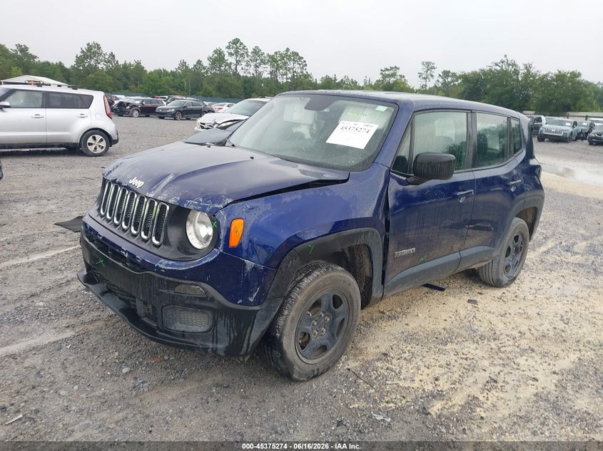2018 Jeep Renegade VIN ZACCJBAB8JPJ56687 IAAI salvage auction — FRONT END, Salvage Title, sold $1,400 on 2026-08-12 (photo 2)