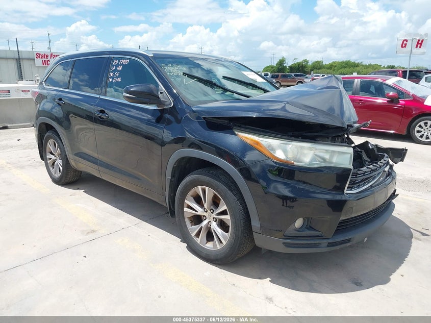 2015 Toyota Highlander VIN 5TDJKRFH2FS173489 IAAI salvage auction — LEFT FRONT, Salvage Title, sold $4,500 on 2026-07-29 (photo 1)