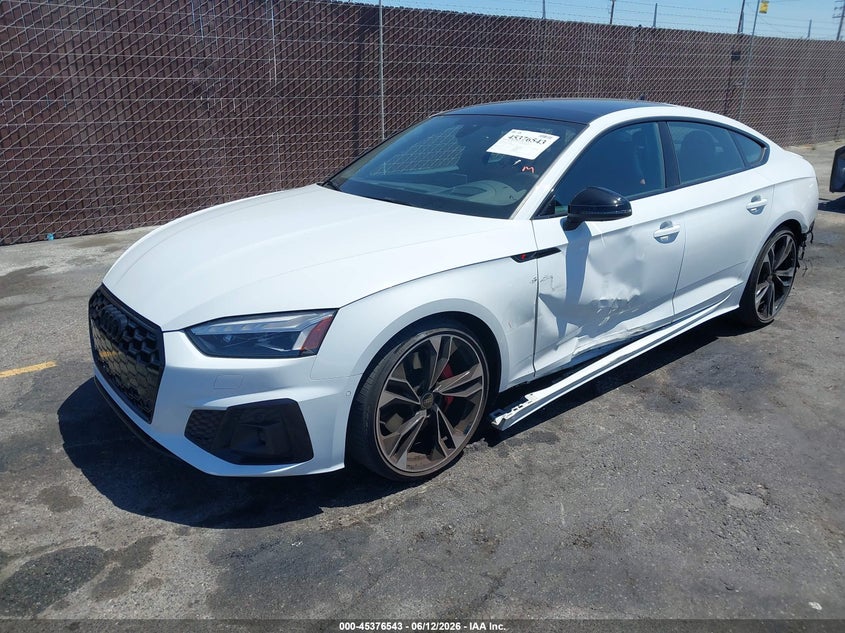 2023 Audi S5 VIN WAUB4CF54PA068966 IAAI salvage auction — REAR END, Salvage (California), sold $15,600 on 2026-07-29 (photo 2)