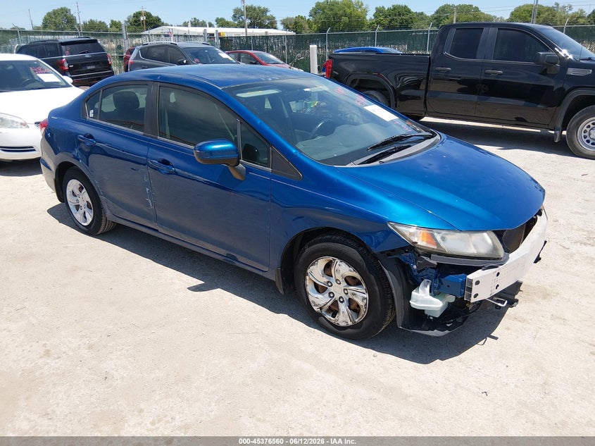 2014 Honda Civic VIN 2HGFB2F50EH505656 IAAI salvage auction — FRONT END, Salvage (Kansas), sold $1,875 on 2026-07-24 (photo 1)