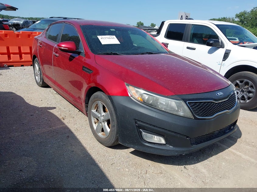 2014 Kia Optima VIN 5XXGM4A71EG312033 IAAI salvage auction — ELECTRICAL, Clear (Kansas), sold $700 on 2026-07-12 (photo 1)