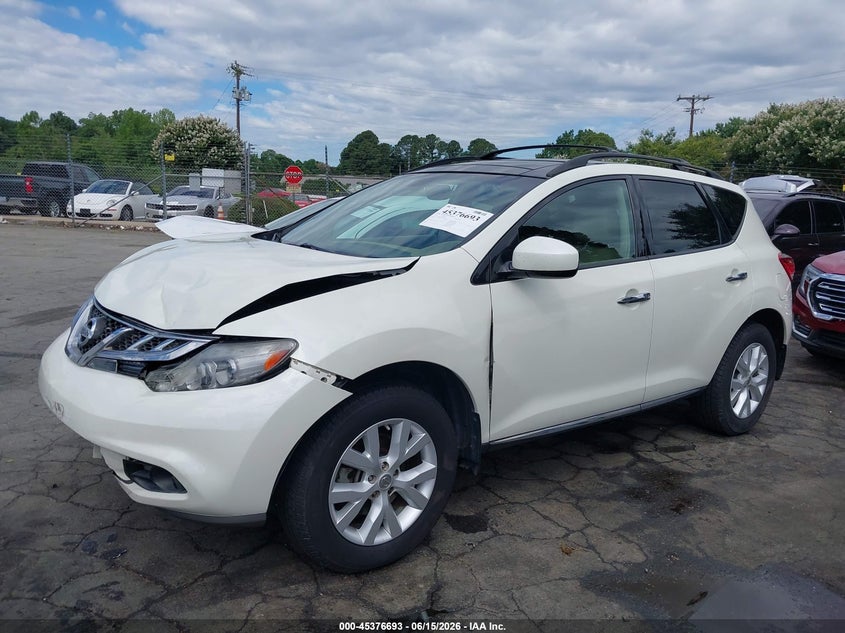 2011 Nissan Murano VIN JN8AZ1MW7BW183335 IAAI salvage auction — LEFT SIDE, Salvage (North Carolina), sold $375 on 2026-07-16 (photo 2)