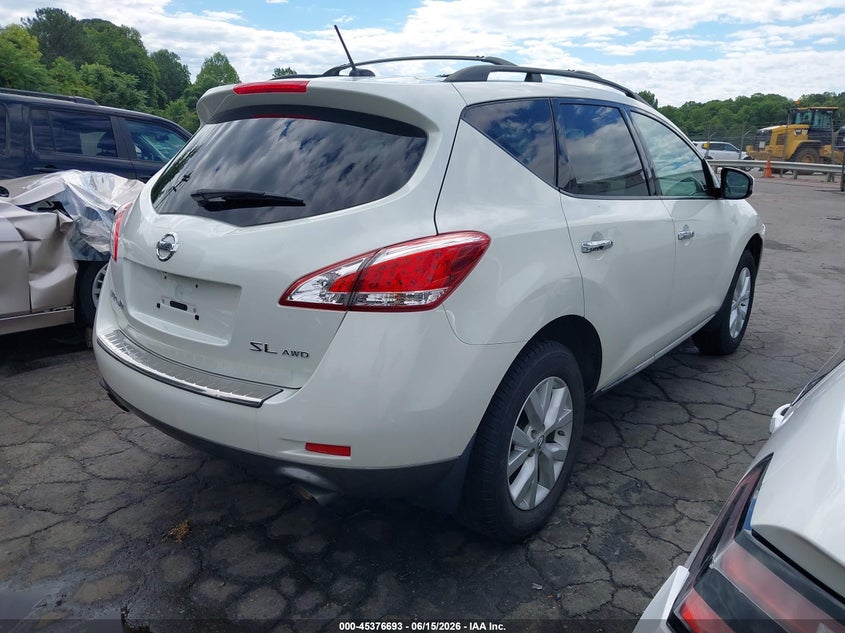 2011 Nissan Murano VIN JN8AZ1MW7BW183335 IAAI salvage auction — LEFT SIDE, Salvage (North Carolina), sold $375 on 2026-07-16 (photo 4)