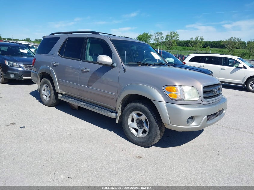 2002 Toyota Sequoia VIN 5TDBT44A62S073478 IAAI salvage auction — NORMAL WEAR, Regular Certificate (Iowa), sold $600 on 2026-07-14 (photo 1)