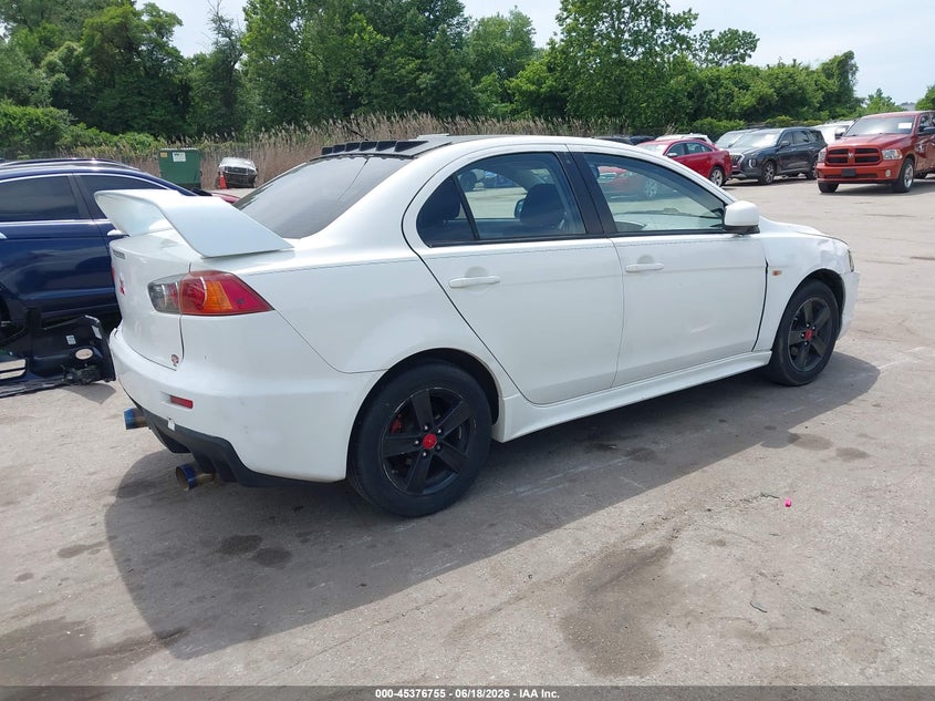 2009 Mitsubishi Lancer VIN JA3AU26U79U035363 IAAI salvage auction — SIDE, Salvage - Greater Than 75% (Maryland), sold $250 on 2026-07-11 (photo 4)