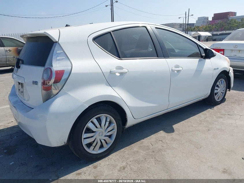 2013 Toyota Prius c VIN JTDKDTB31D1555996 IAAI salvage auction — FRONT & REAR, Salvage (California), sold $925 on 2026-07-08 (photo 4)