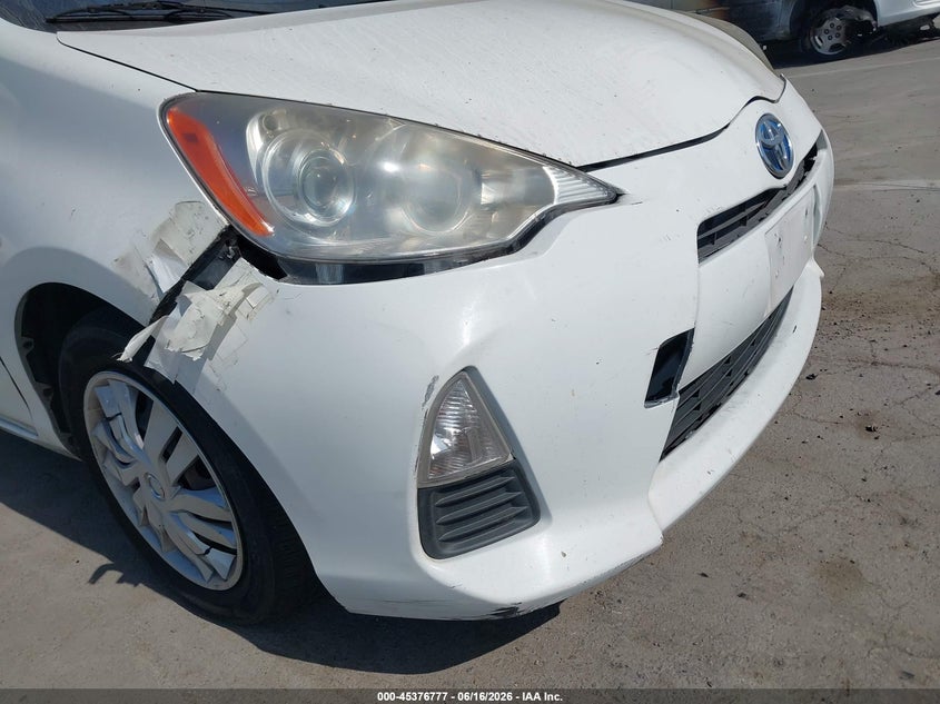 2013 Toyota Prius c VIN JTDKDTB31D1555996 IAAI salvage auction — FRONT & REAR, Salvage (California), sold $925 on 2026-07-08 (photo 6)