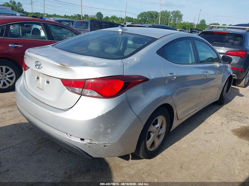 2014 Hyundai Elantra VIN KMHDH4AE6EU176624 IAAI salvage auction — LEFT FRONT, Salvage (Ohio), sold $325 on 2026-07-21 (photo 4)