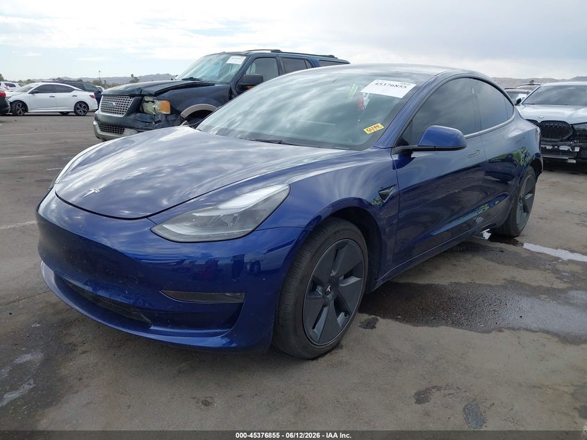 2023 Tesla Model 3 VIN 5YJ3E1EA3PF585576 IAAI salvage auction — RIGHT REAR, Salvage Title, sold $8,000 on 2026-08-03 (photo 2)